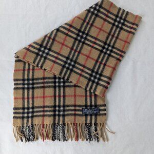 Burberry Unisex Scarf Beige 50%Cashmere 50%Lambswool Check – Stylish Winter Look